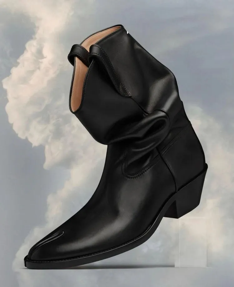 2023 Brand Design Tabi Boots Split Toe Chunky High Heel Booties Leather atos Fashion Autumn Women Shoes Botas Mujer 241119