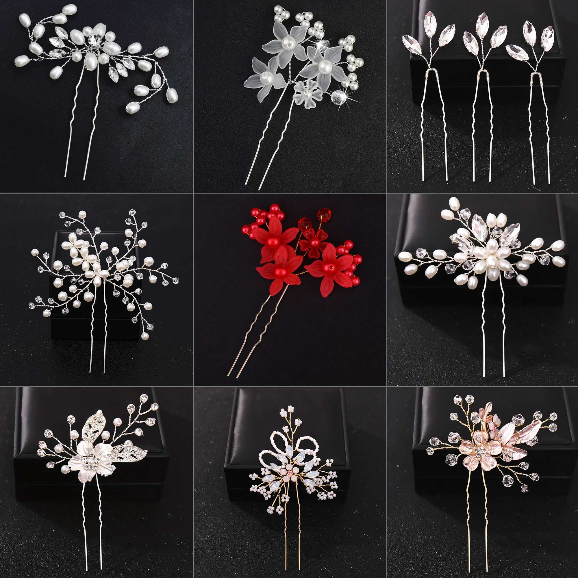 Fashion crystal pearl rhinestone hair clip female bride hair clip party wedding hair clip jewelry W241007