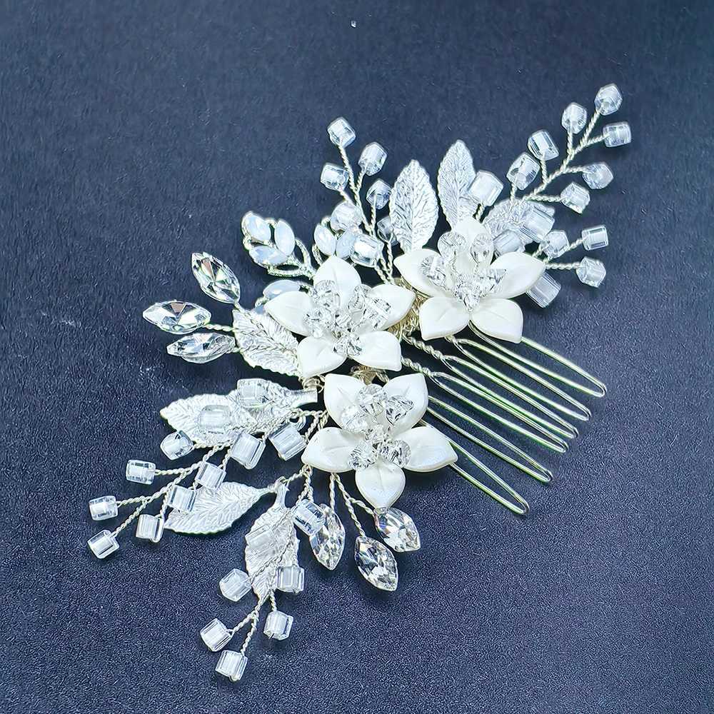 Wedding hair comb clip for bride crystal wedding hair accessories for bride and bridesmaids silver W241007