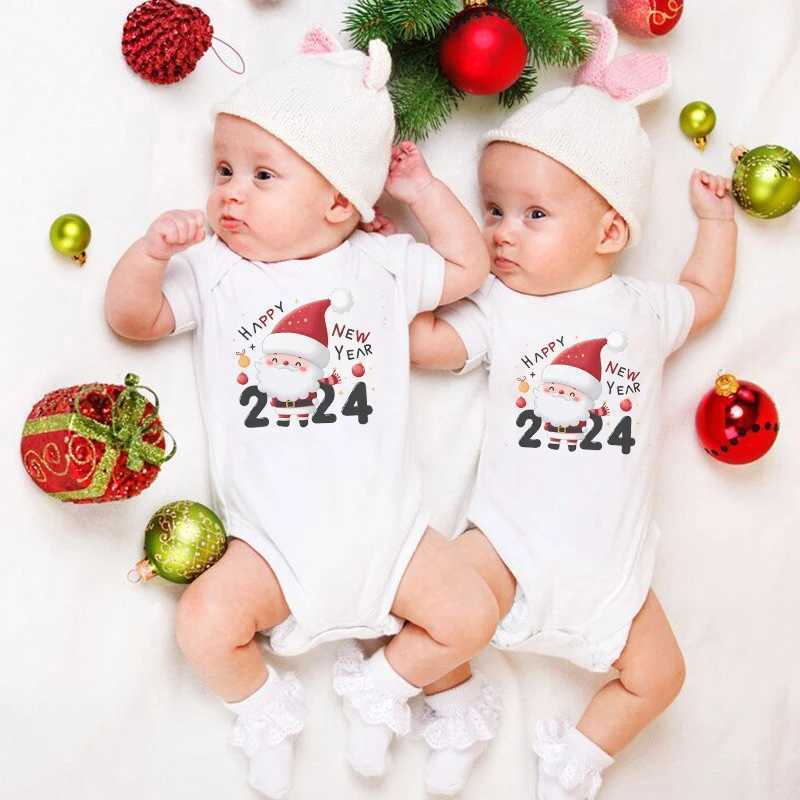 Happy New Year 2024 Family Matching Shirts Merry Christmas Santa Claus Family Workers Holiday Matching Christmas T-shirts W241008