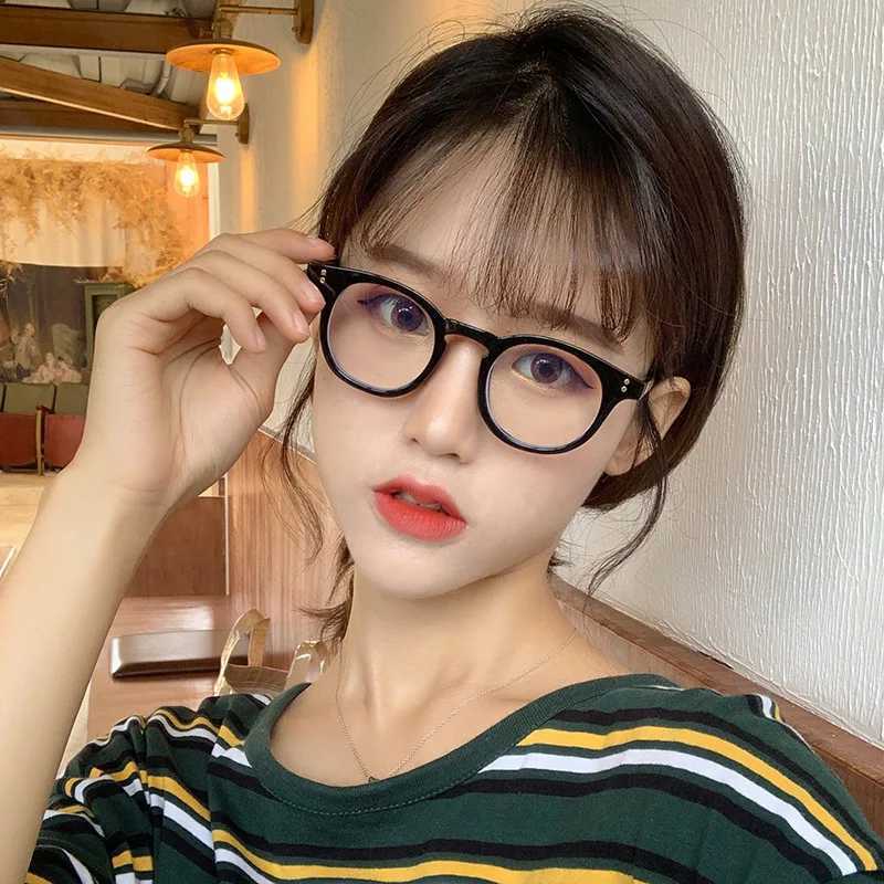 2021 fashion New transparent point Plain glasses PC plain glass spectacles vintage eyeglass round frame glassesX241008