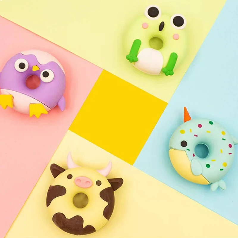 Cartoon donut shaped assembly eraser fun and easy to wipe student stationery 241008
