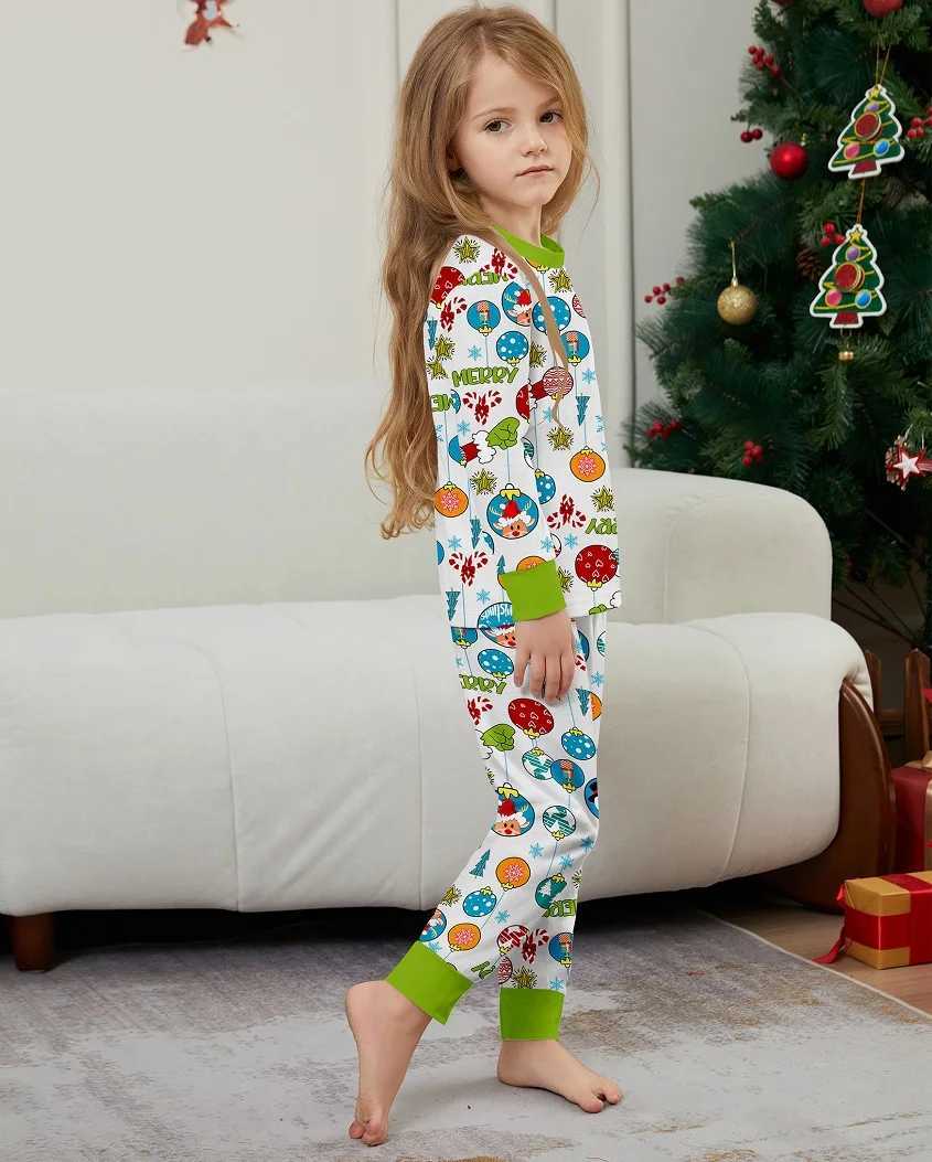 2025 Christmas Matching Family Pajamas Happy Christmas Snowman Cartoon Pjs Adult and Childrens Clothing Set Baby jumpsuit+Dog suit W241008
