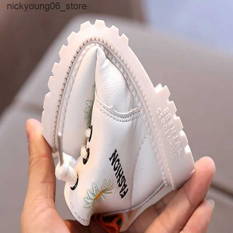 Boots Boys Student PU Leather Casual Lace-Up Ankle Boots Kids boots New Children Shoes Baby Girls Boots botas nia L240910