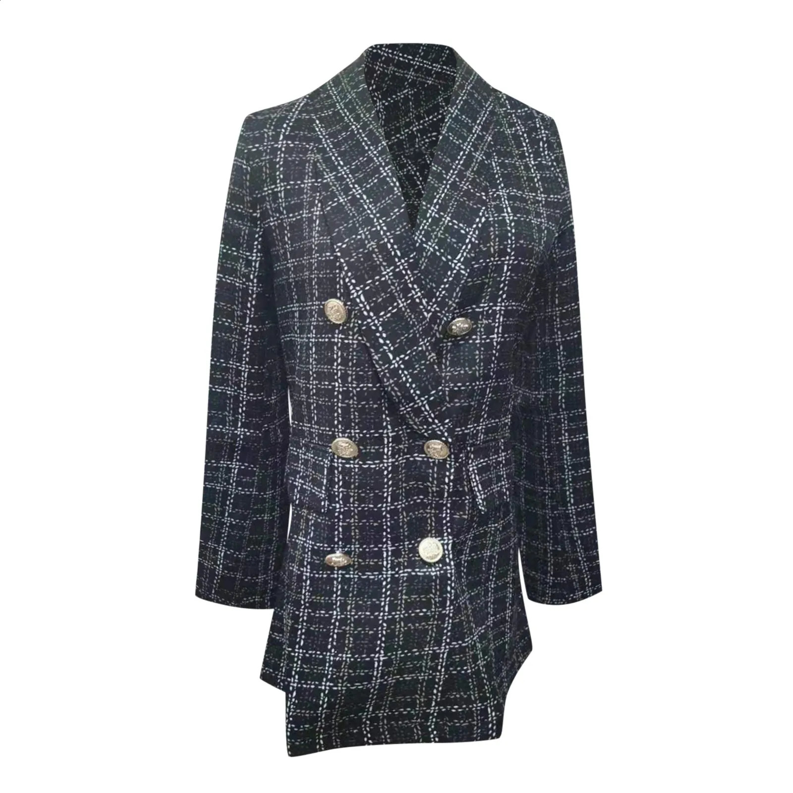 Womens Long Trench Jackets Long-Sleeved Casual Suit Collar Printed Pocket Jacket Plus Size Winter Coats 241008