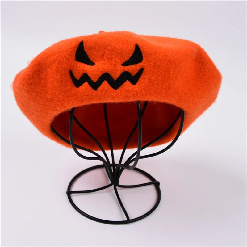 Embroidery Eye Halloween Party Unisex Beret Paint Hat Solid Color Spring/Summer Fashion Womens Hat Halloween Hat 241007