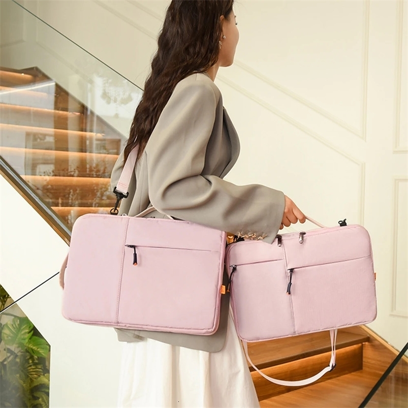 Laptop case 13.3 14 15.6-inch laptop case suitable for Air Pro 13 16 phone case shoulder bag waterproof briefcase ww 241008