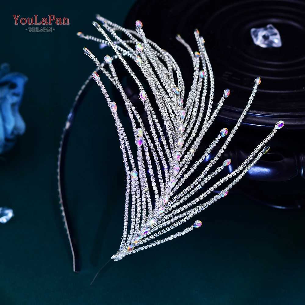 YouLaPan Rhinestone Wedding Headband for Brides Handmade Crystal Womens Hair Party Wedding Hair Accessories Headband HP628 W241007