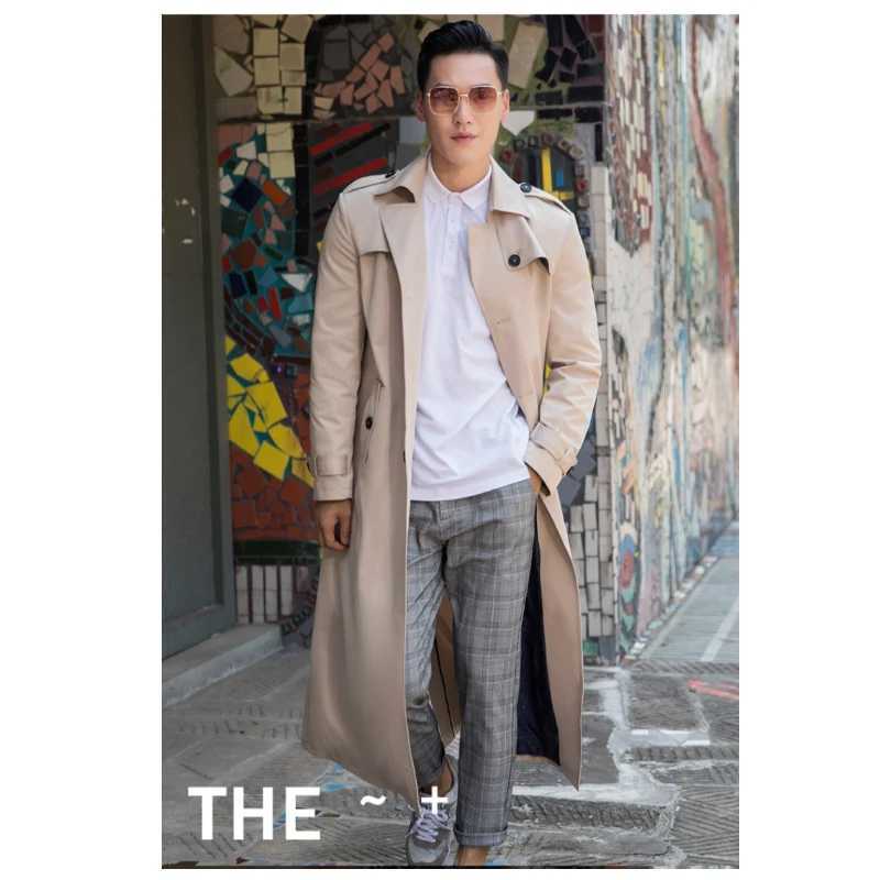 Autumn and Winter Mens Trench Coat Long Sleeve Daily Smart Leisure British Style Luxury Coat Korean Mens Birthday Gift Coat W241007