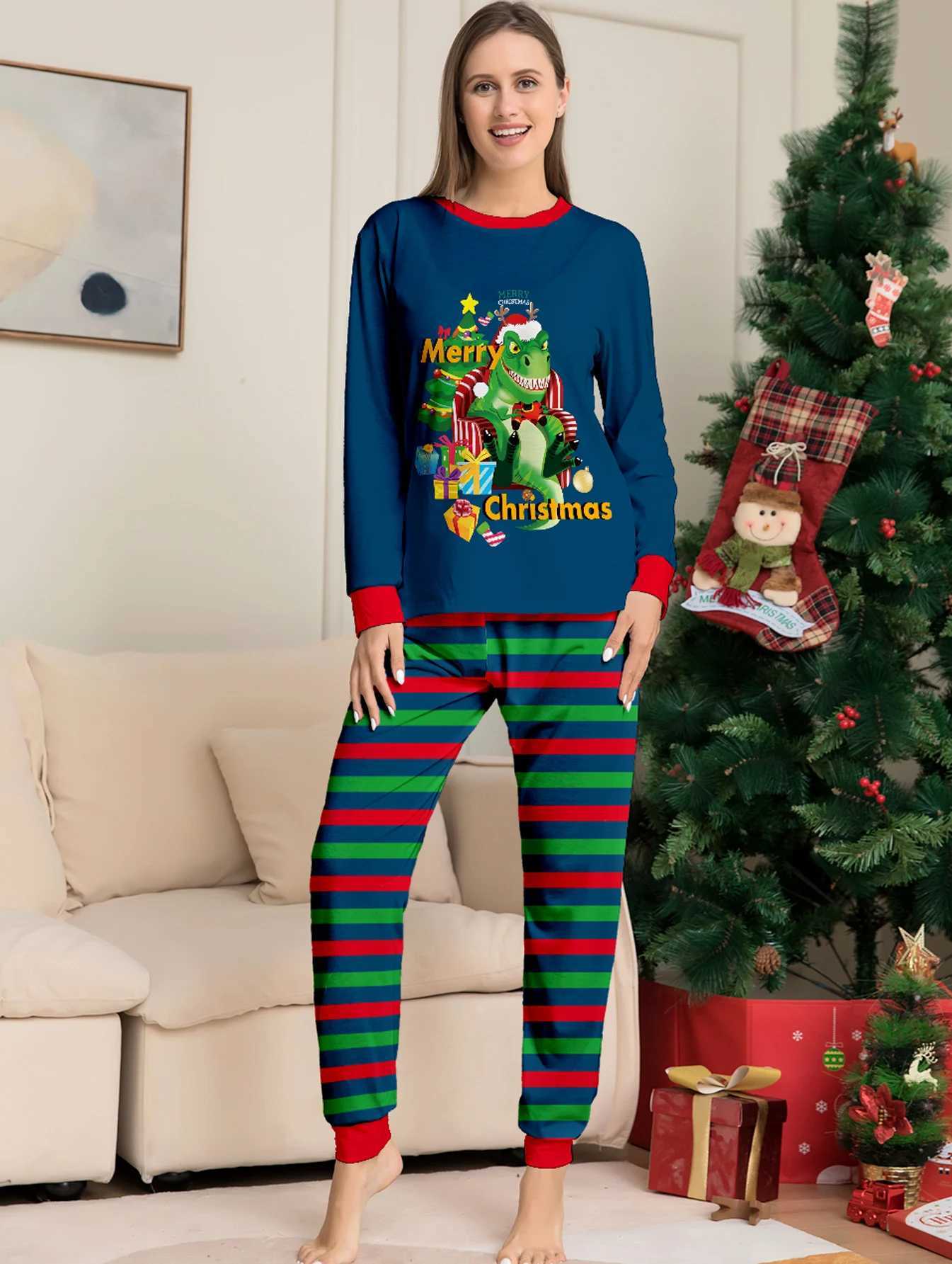 2024 New Year Pj Mens Pajamas Family Appearance Couple Mother Son Family Matching Christmas Pajamas W241008