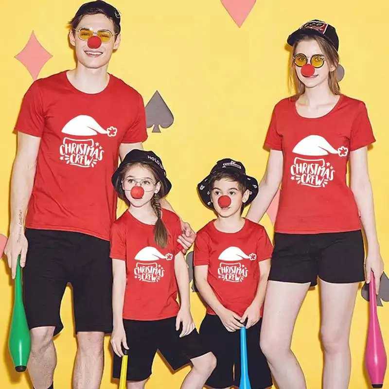New Year Family Appearance Christmas T-shirt Clothing Family Matching Clothing Mother Daughter Son Mom and I Shirts W241008