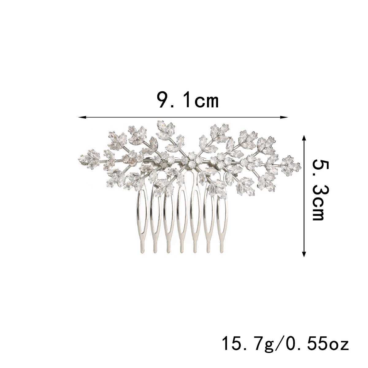 Wedding hair clip paired with zircon bridal side comb suitable for women and girls W241007