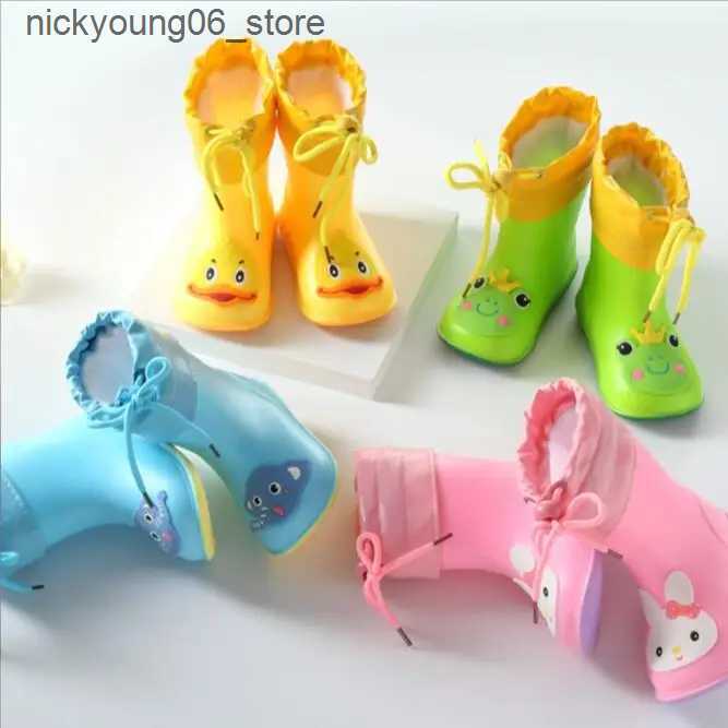 Boots Childrens Rain Boots Boy Girls Solid Colour Waterproof Rain Boots Comfy Non Slip Durable Water Shoes For Kids Outdoor L240910