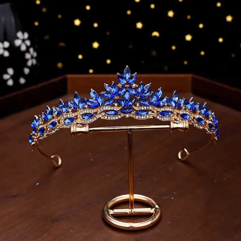 1Pc New Wedding Accessories Alloy Inlaid Golden Hair Crown Bridal Wedding Hair Accessories Crystal Crown Ideal Gift Choice W241007