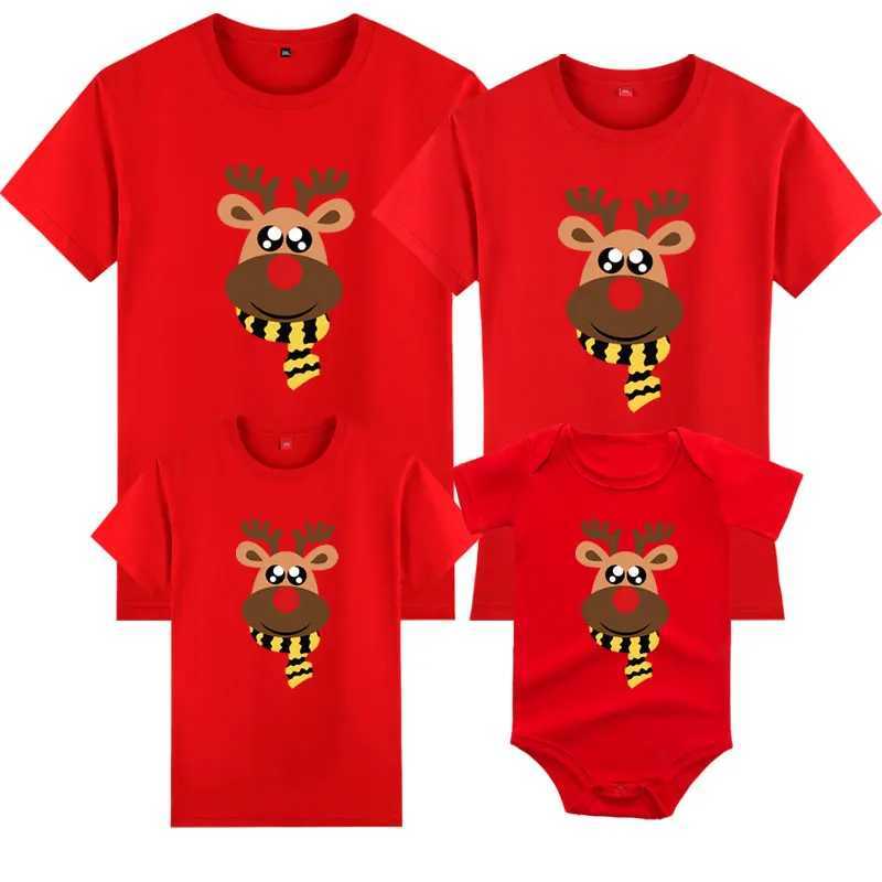 New Year Girl Boy Mom Dad T-shirt Womens Childrens T-shirt Baby Pants Christmas Family Matching T-shirt Mother Daughter Clothing W241008