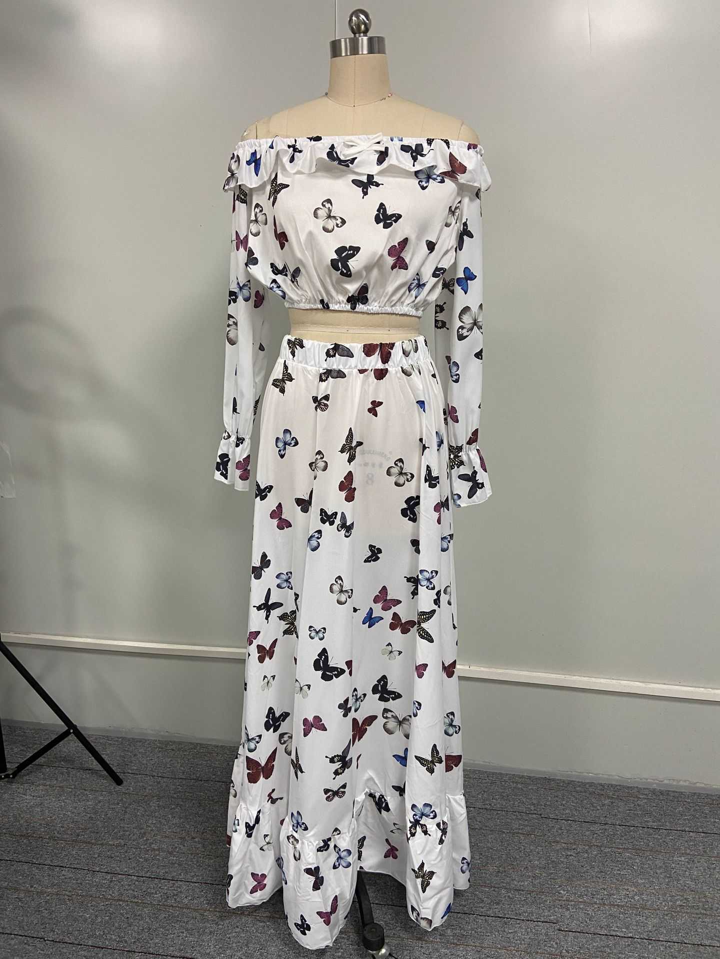 Casual Dresses Summer Celebrity Butterfly Print Bohemian Big Skirt Beach Dress Urban Sexy Dresses Women Clothes 240924