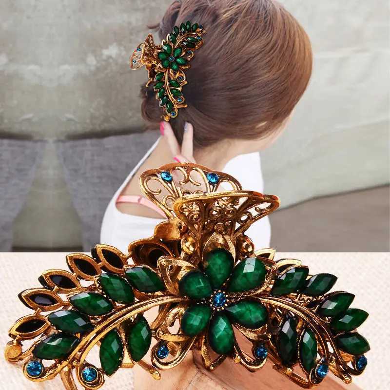 New Korean version of vintage rhinestone hair with ponytail and elegant womens fashionable hairstyle accessories W241007