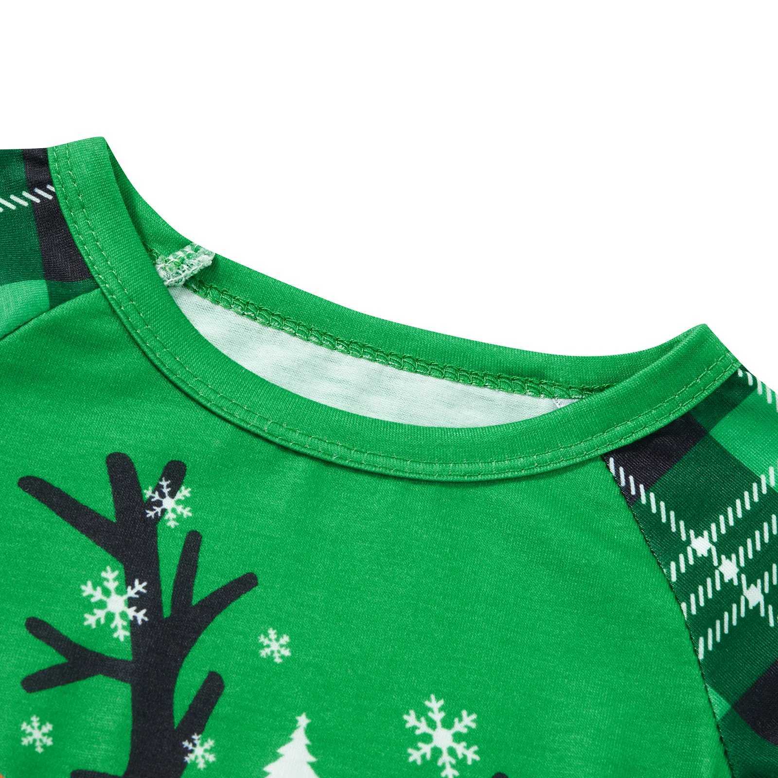 Christmas Family Matching Set Patch Work Deer Print Pajama Set Mom Dad Child Pajama Baby Hoodie Christmas Appearance Pajama W241008
