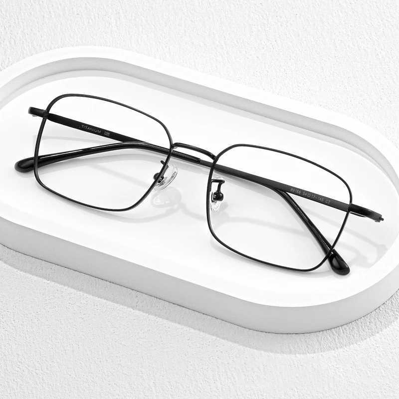 New Men Business Metal Eyeglasses Frame Square Flat Light Mirror Women Spectacle Glasses Frame Anti Blue Light Fashion EyewearX241008
