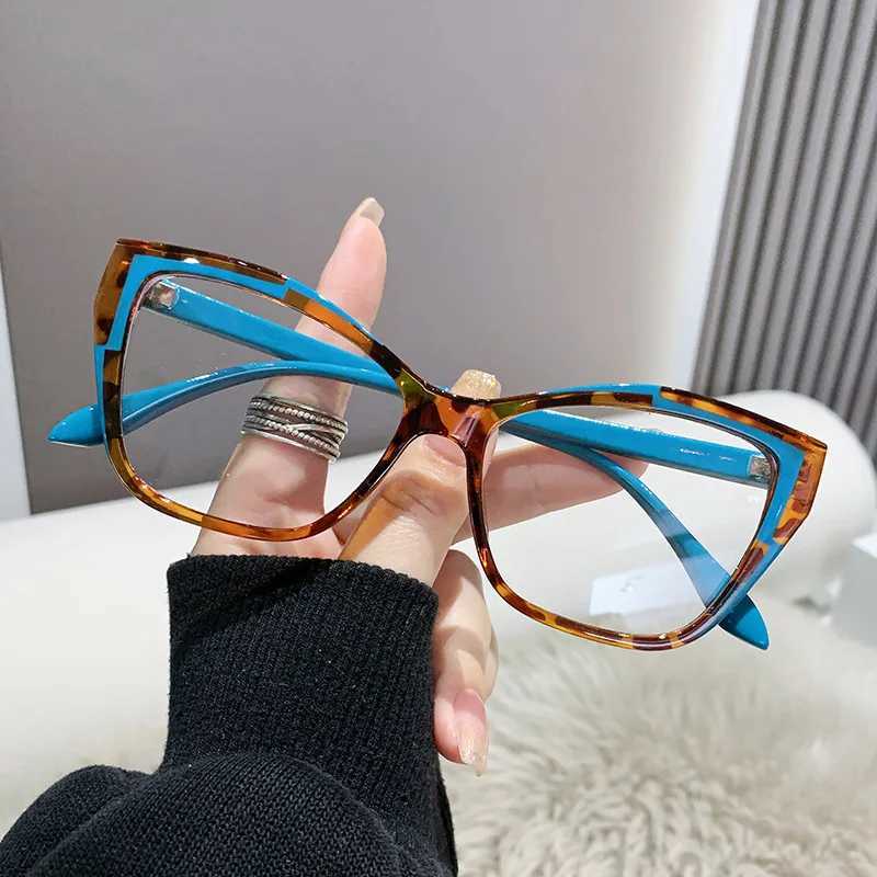 Women Retro Cat Eye Glasses Frame Trend Flat Light Glasses Women New Simple Fashionable Anti Blue Light Computer GlassesX241008