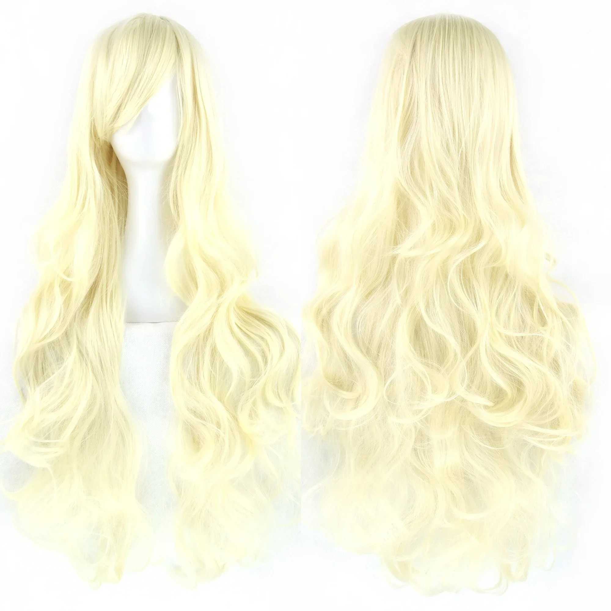 30 Colors Long Wavy Synthetic Hair Silver White Cosplay Wig with Bangs Colorful Halloween Costume Wigs for GirlsXJ241008