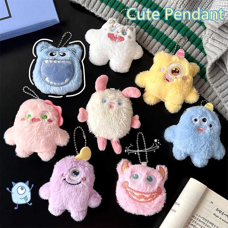 Stuffed Animal Plush Keychain Creative Cartoon Cute Doll Little Monster Key Ring Girl Funny Toy Couple Bag Pendant Decor GiftsX241008