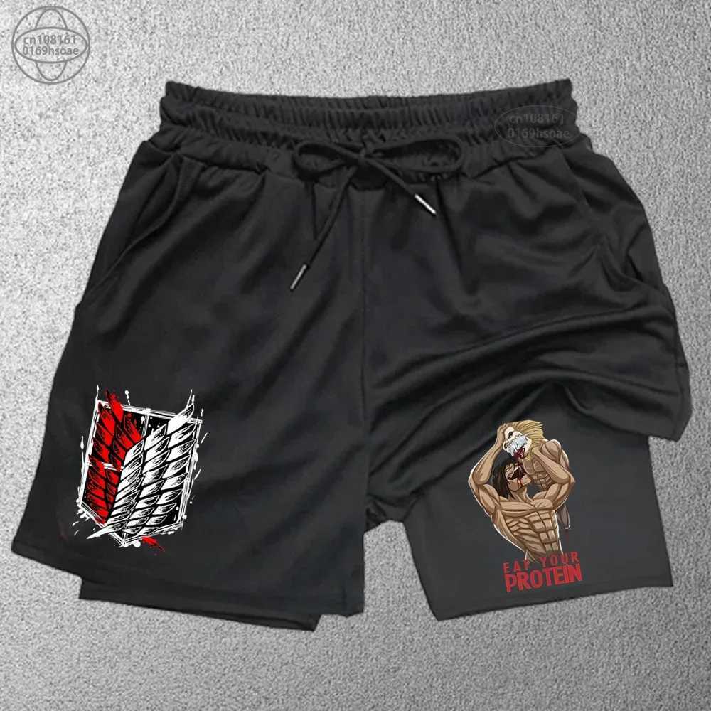 Summer casual outdoor sports shorts gym boxing bodybuilding training breathable double-layer shorts mens daily clothing S-2XLW240713