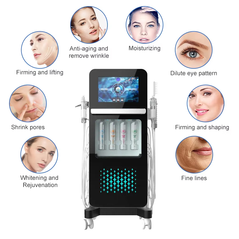 High End Multi-effect beauty Management Machine 17 in 1 Face Dermabrasion Aqua Peel Oxygen Jet Skin Revitalizer Moisturizing Diamond Peeling Salon