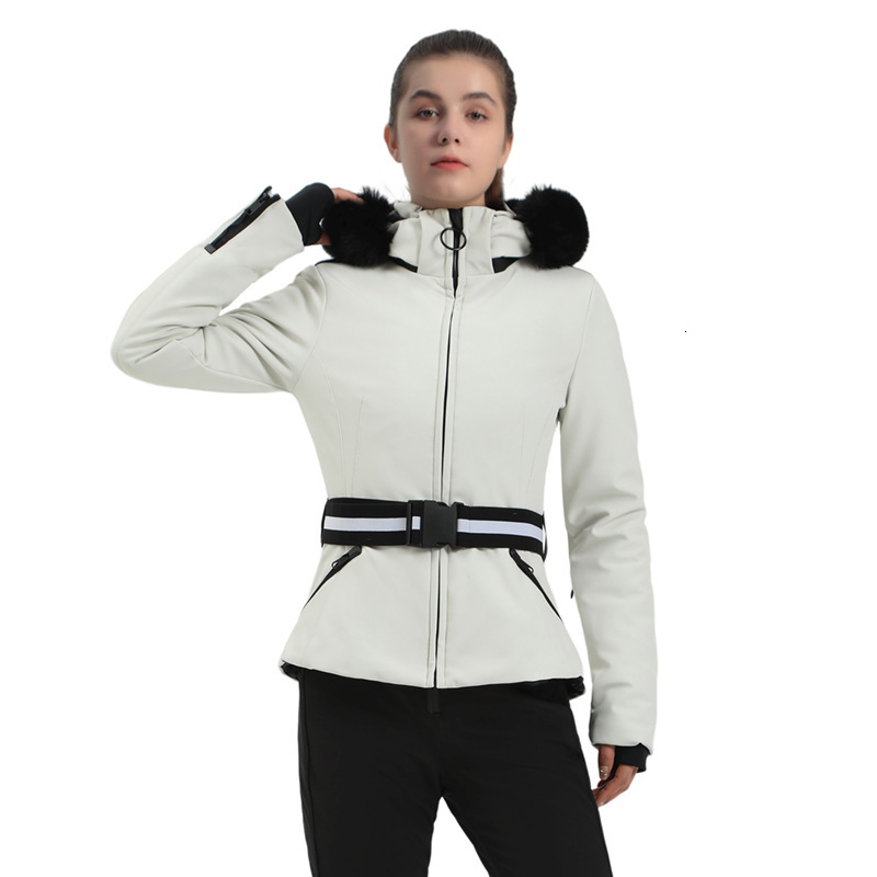 Gsou 2024 New Ski Jacket Women Thickening Snowboard Female Overalls Winter Windproof Waterproof Breathable Clothing Skiing Coat
