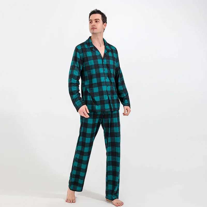 2024 Christmas Family Appearance Plain Long sleeved Shirt+Trousers 2-piece Set Family Clothing Christmas Matching Pajama Set Warm and Soft Pjs W241008