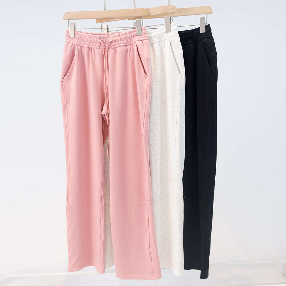 Yoga Women's Scuba Pants fleece Plus Velvet Straight For Women Loose Casual High Waist Wide Leg Soft Fabric Straight Jogger Trousers Shows Legs Yoga Fitness
