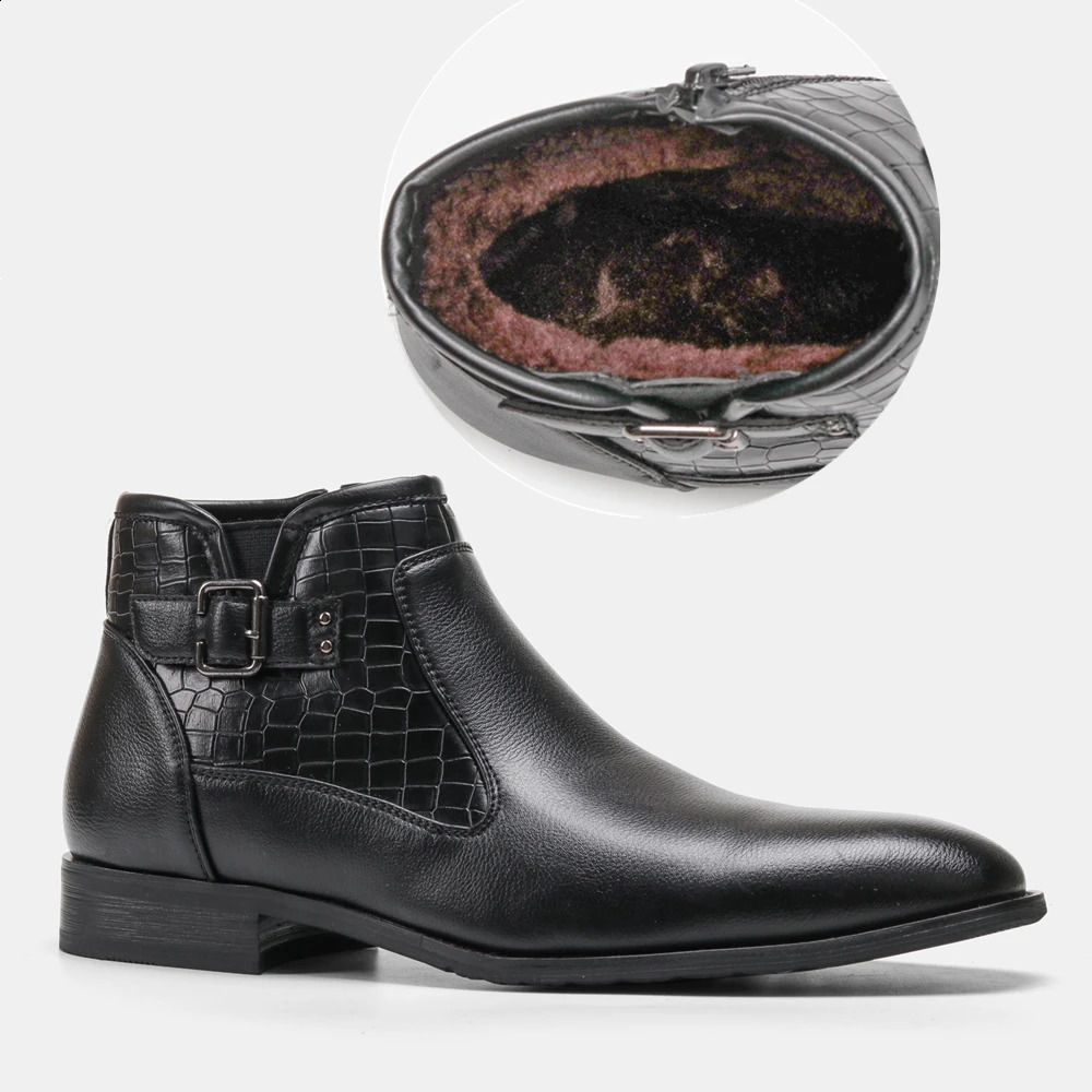 Size 40~46 Winter Boots Men Warmest Leather Winter Shoes Men 240926
