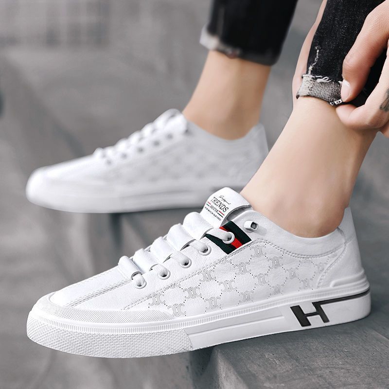 2024 New Designer Shoes White Leather Multi functional Breathable Casual Board Korean Edition Fashion Single Foot Men's Shoes