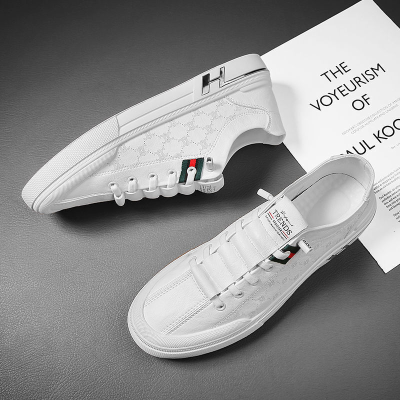 2024 New Designer Shoes White Leather Multi functional Breathable Casual Board Korean Edition Fashion Single Foot Men's Shoes