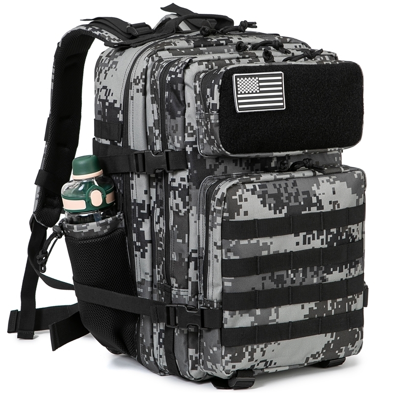 QT QY 50L tactical backpack survival bag hunting MOLLE backpack gym men EDC outdoor hiking Rucksack witch bottle rack 241008