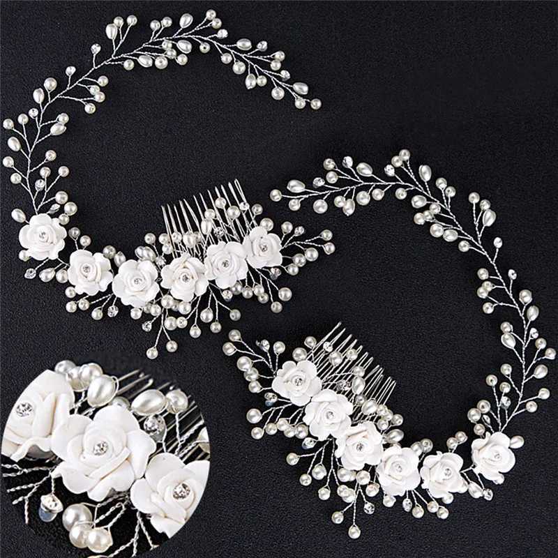 Luxury wedding hair jewelry used for brides pearl hair comb handmade hair accessories new W241007