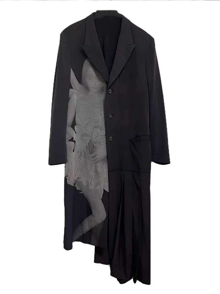 Mamelicce mens jacket long mens jacket unisex retro gothic jacket mens jacket W241007