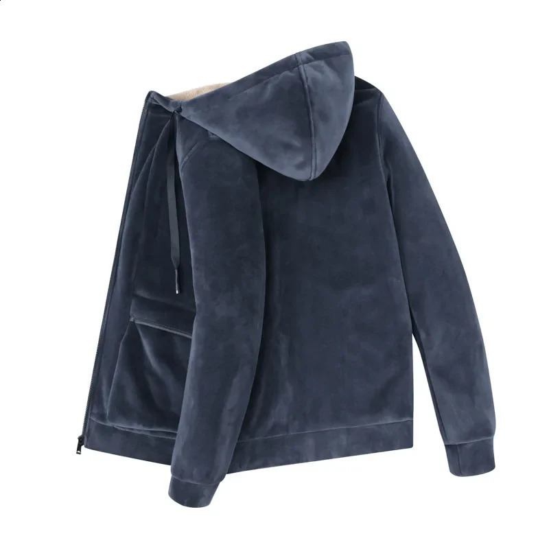 Casual Fleece Sweatshirts Men 2 Pieces Cashmere Sportswear Mens Tracksuits Winter Menswear Set Winter Warm Hoodies Pants Sets 240926