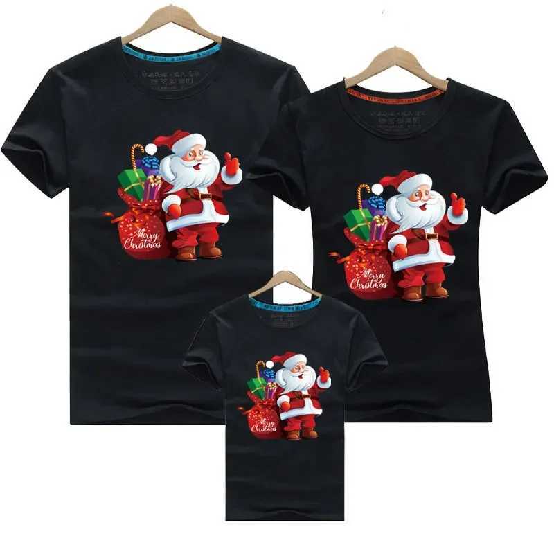 2024 Christmas Family Clothing Elk Santa Claus TSH irt Mother Child Father Son Family Matching Clothing Baby Panties Christmas Clothing W241008