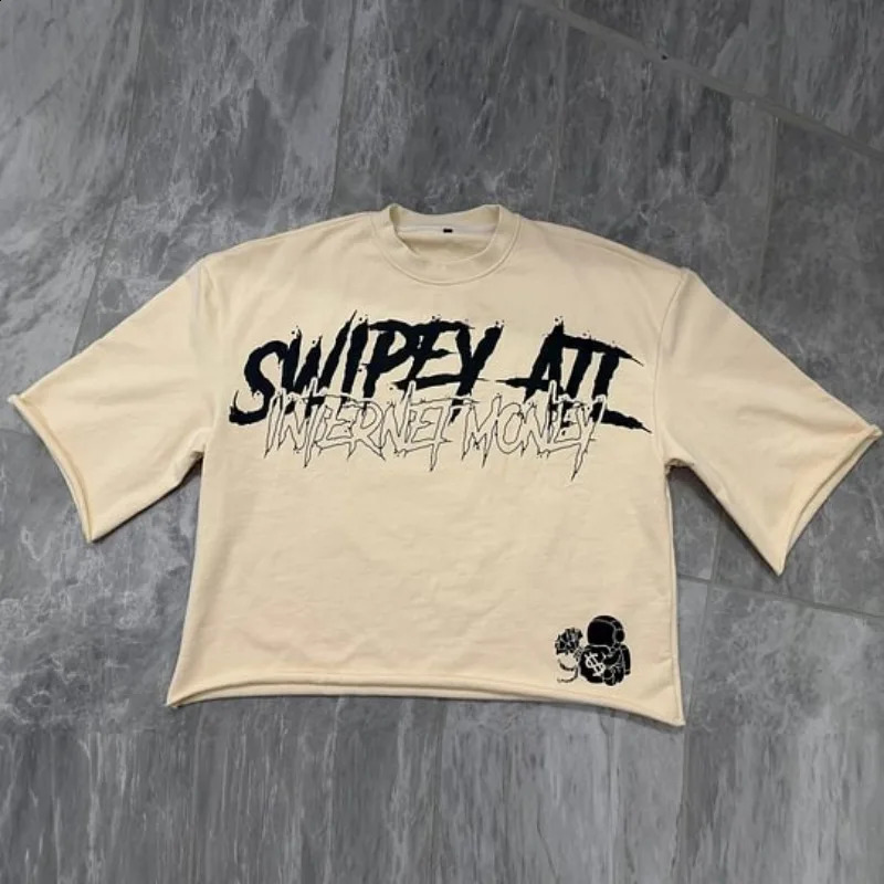 Vintage Skull Print 100% Cotton Cropped T-Shirt Men Y2K Gothic Summer Short Sleeves Oversize Tshirt Streetwear Women Tops 241008