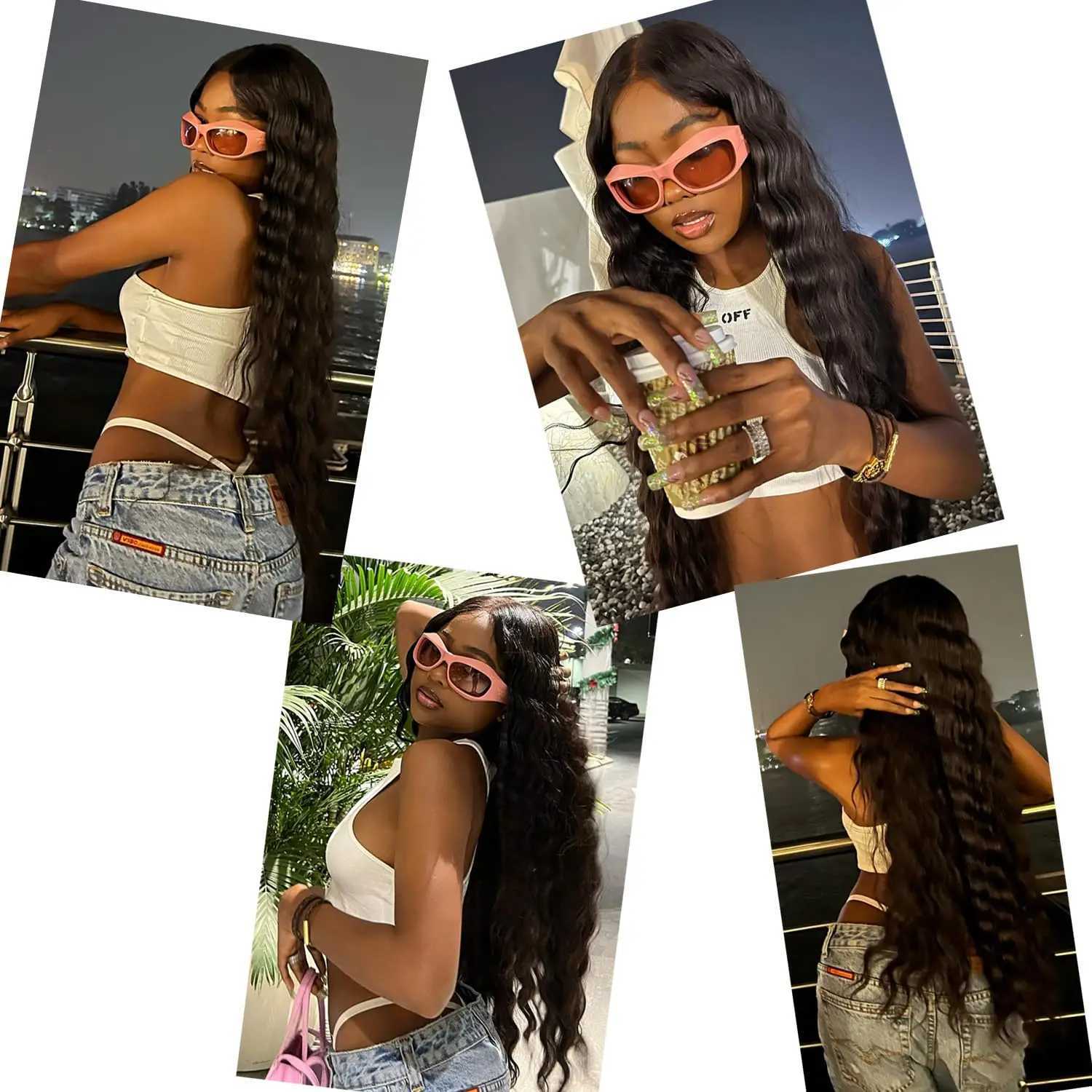 Synthetic Long Curly Wigs for Women Black Lace Front Wig Curly Wigs Deep Wave Wig Natural Crimps Curls Wigs for Daily Party UseXJ241008