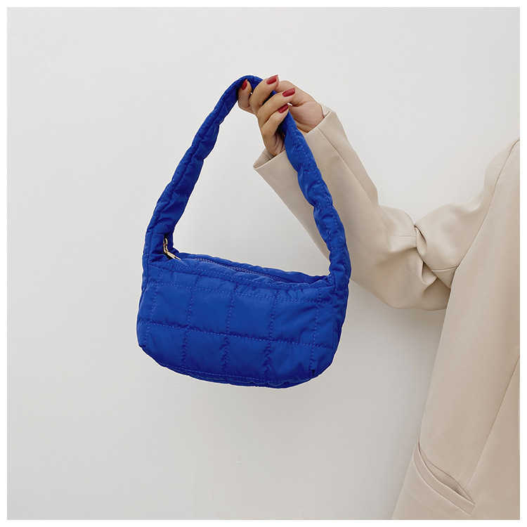 CMM New Autumn and Winter Down Jacket Womens Bag Fashion Candy Color Single Shoulder Armpit Bag Tide Wrinkled Cloud Portable Womens Bag
