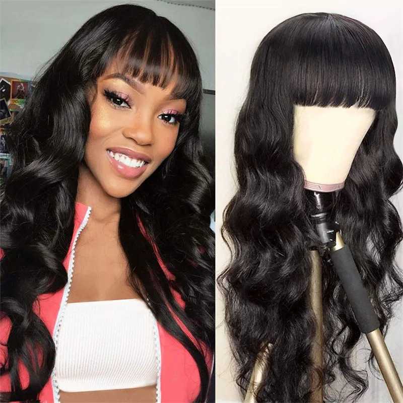 New European and American women Qi bangs big waves long curly hair synthetic matte high temperature silk wigXJ241008