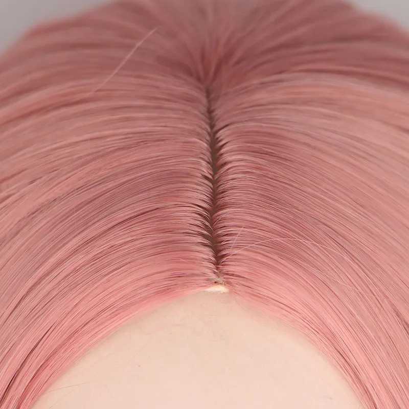 70CM Long Pink Straight Wigs Cosplay Natural Synthetic Women s Wig Heat Resistant HairXJ241008