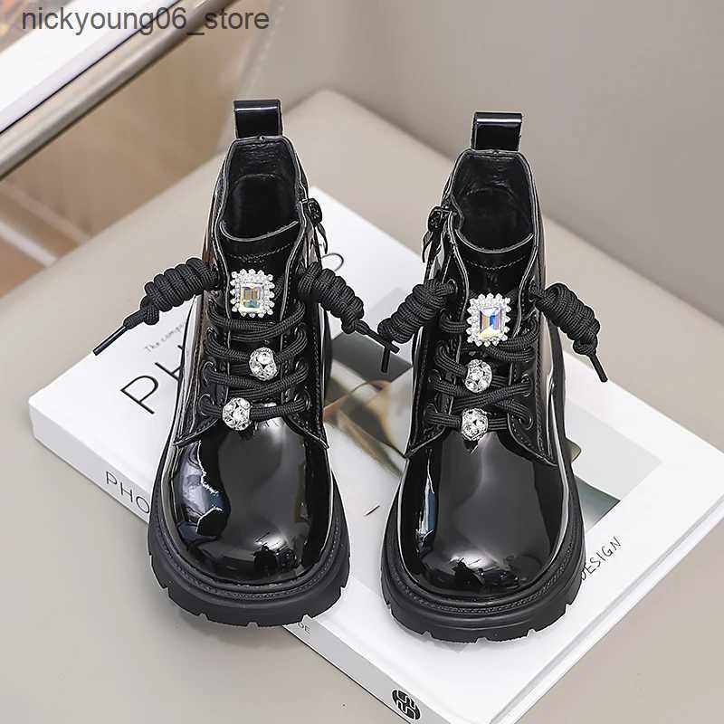 Boots Black Girls Boots Winter Children Shoes 4 To 12 Years New Fashion Non-slip Luxury Kids Waterproof Cute Ankle Boots for Girls L240910