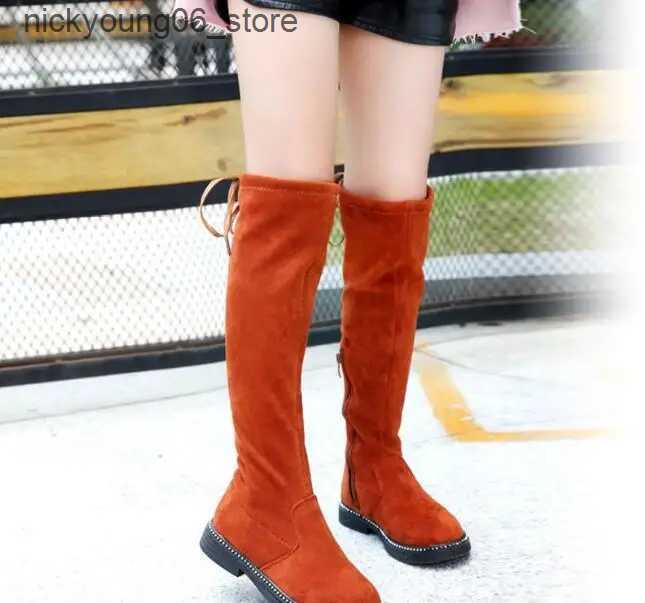 Boots New childrens boots Girls Knee-high Boots Princess Edition Childrens Tall Boots Children High Kids Shoes Bota Kids L240910