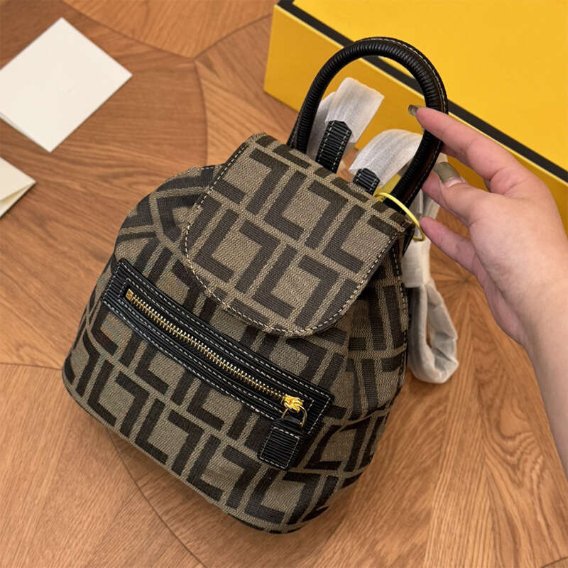 2024 New Coated with Canvas Travel Full Print Zipper Backpack