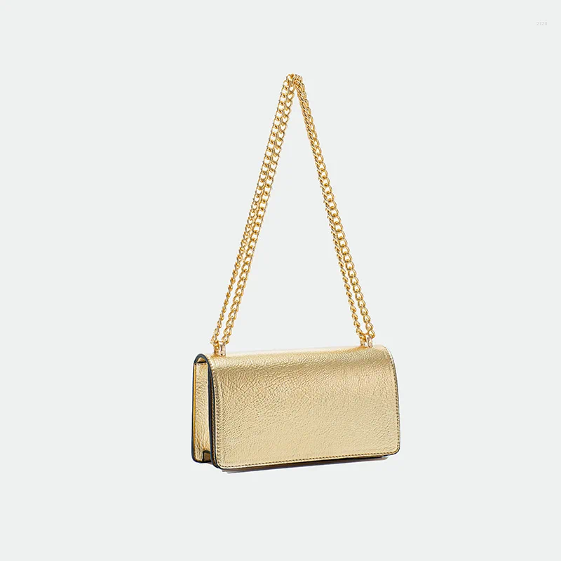 Drawstring Women's Litchi Leather Shoulder Bag With Chain Classic Gold New Clutch Cleanfit Style Sold Color Mirror Purse For Party Wholesale