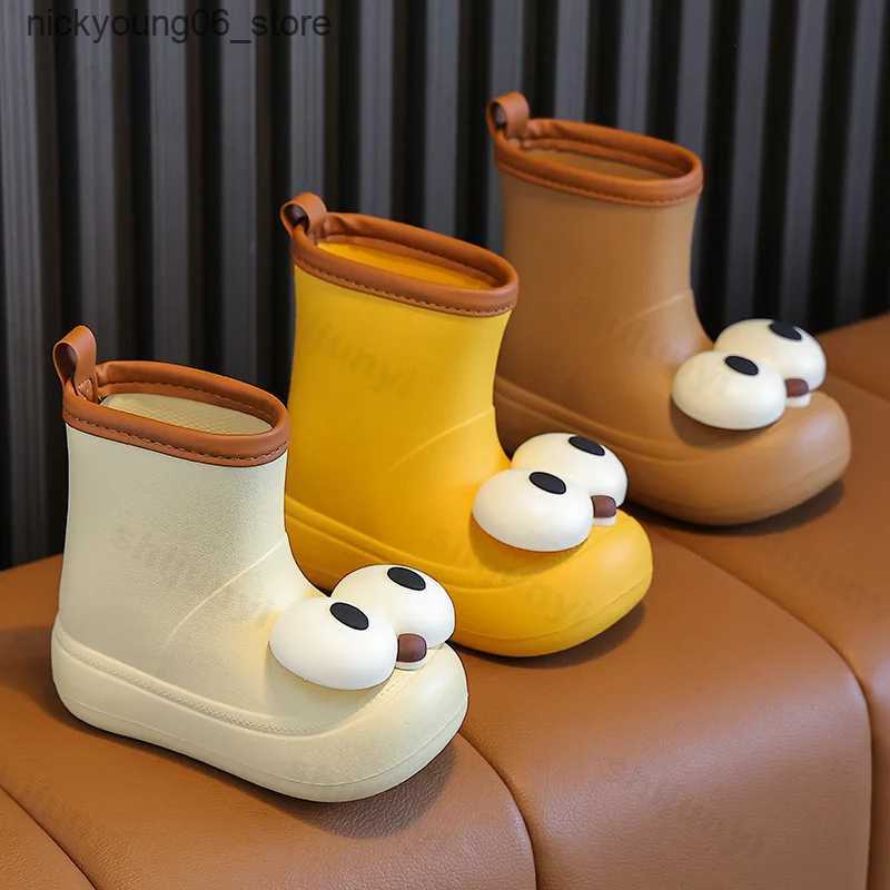 Boots Cute Kids Waterproof Rain Shoes Non-slip Boy Girl Luxury Big Eyes Rain Boots Children Fashion EVA Water Shoes Four Seasons L240910