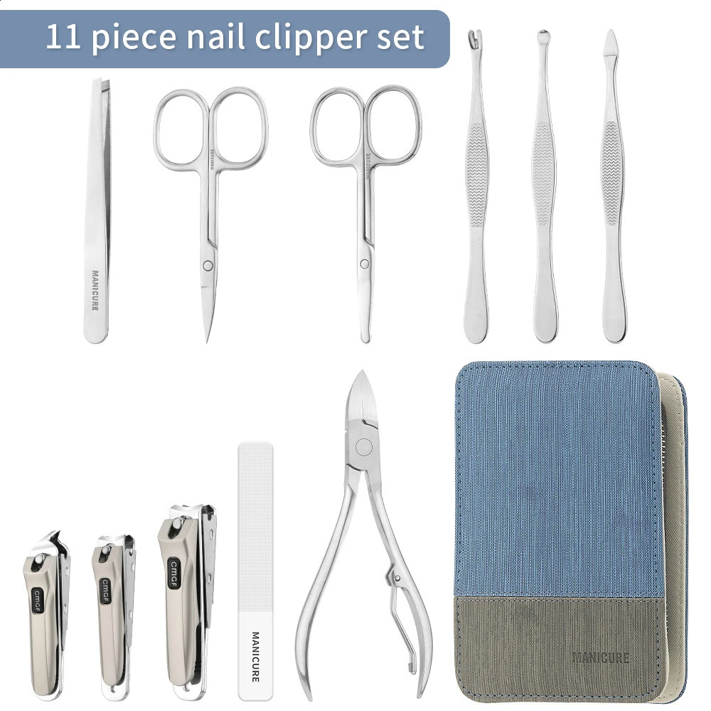 Manicure set 11 in 1 professional fitness set stainless steel fitness set portable travel beauty set nail trimming set 240927